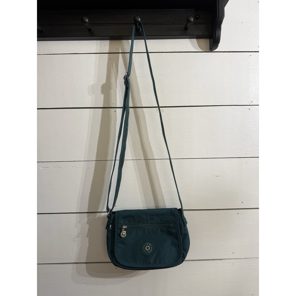 KIPLING Sabian Mini Crossbody‎ Purse Green Teal Nylon Travel Lightweight Preppy